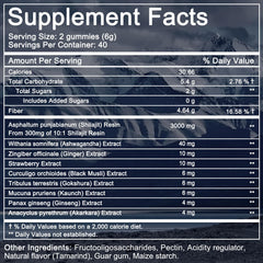 Close-up of Shilajit Gummies Gold bottle label and package