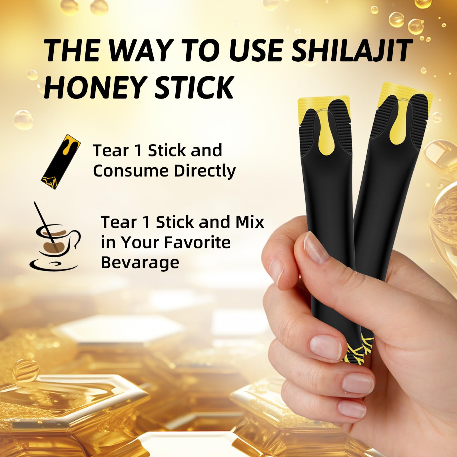 Organic ingredients: Shilajit, honey and saffron