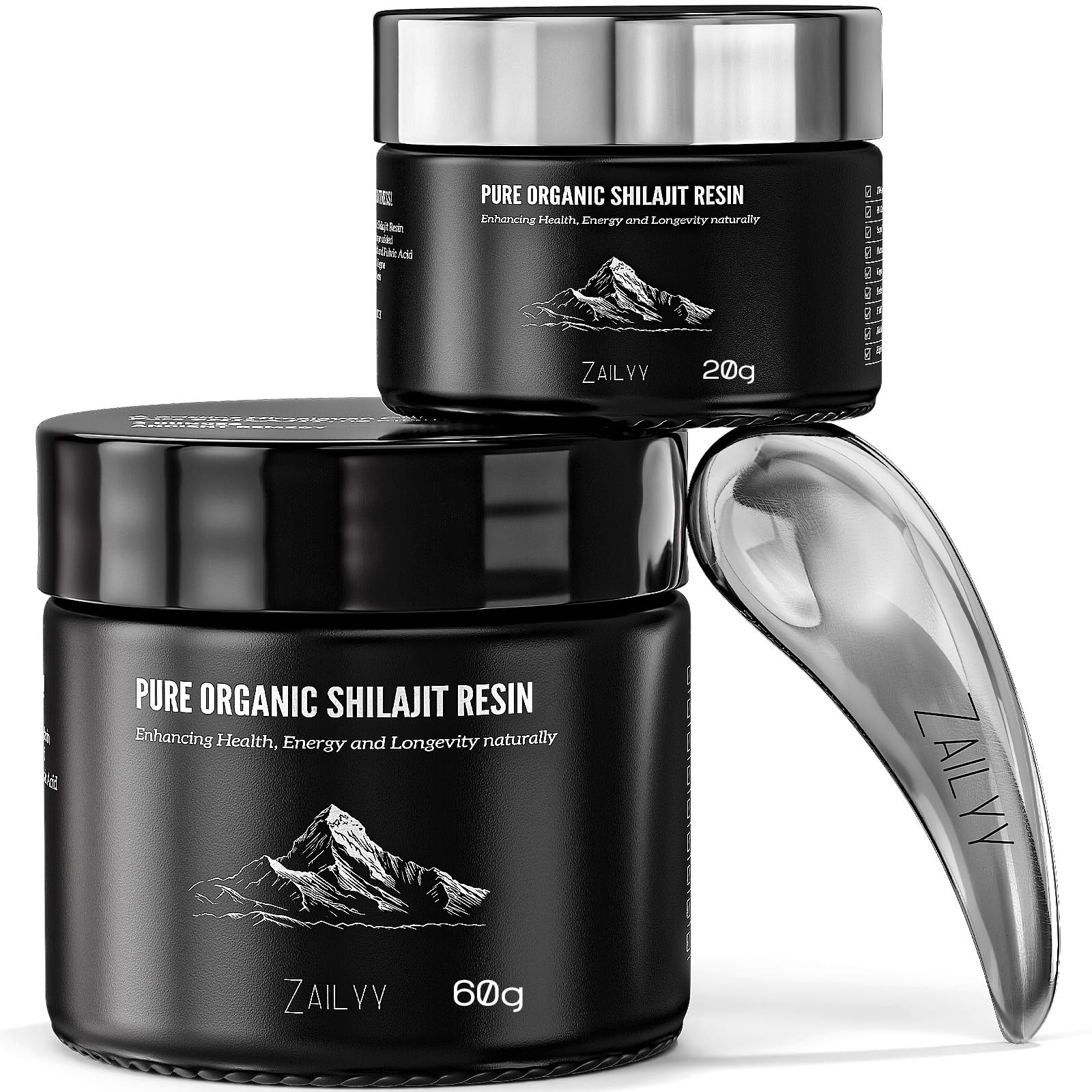 Packaging front of Pure Himalayan Shilajit Resin 80g