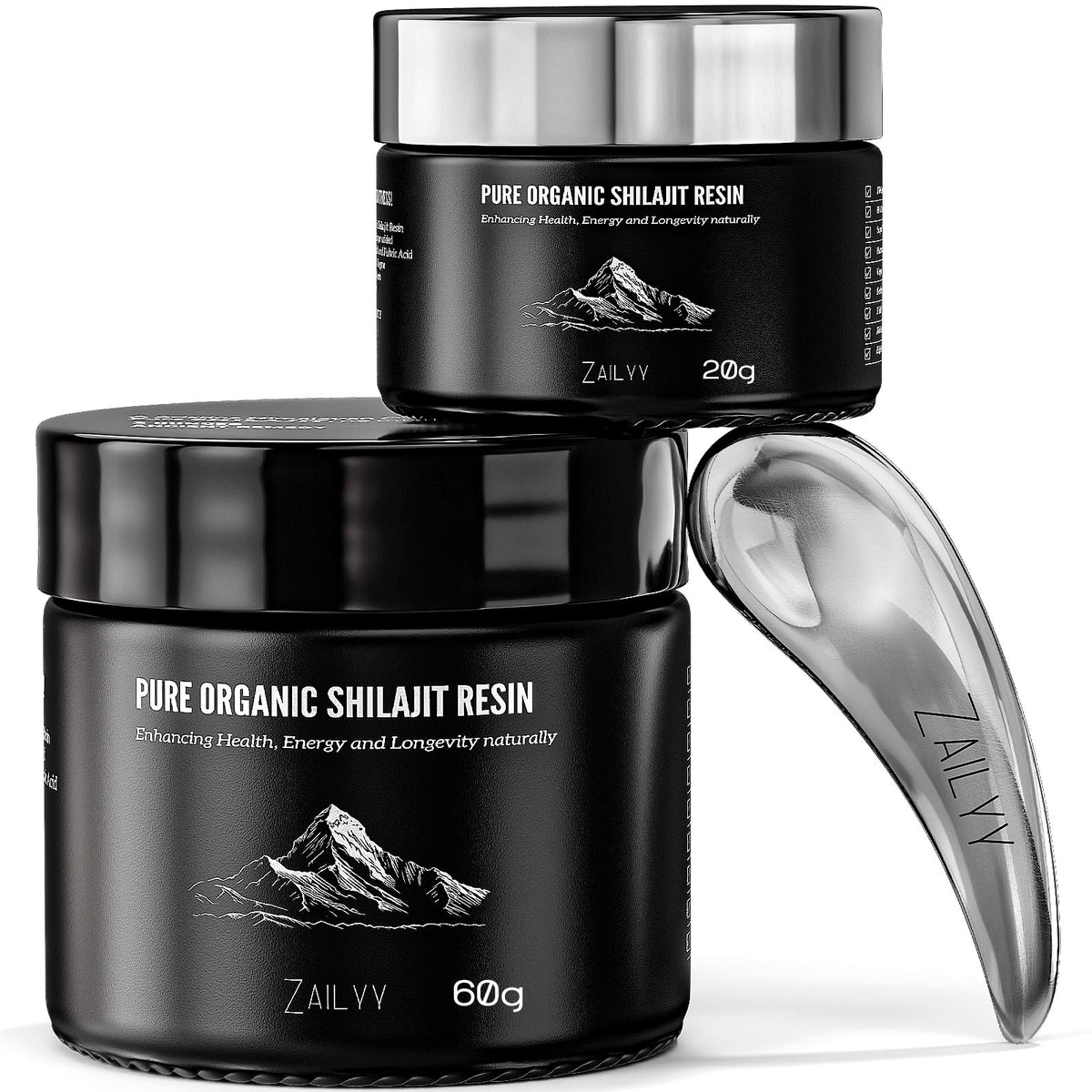 Packaging front of Pure Himalayan Shilajit Resin 80g