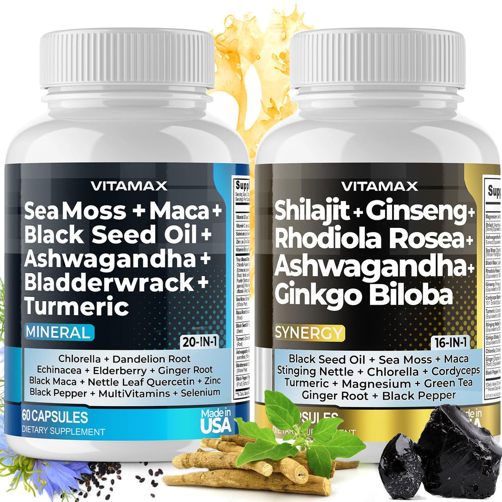 Pure Himalayan Shilajit and Sea Moss capsules with Ashwagandha — USA Made