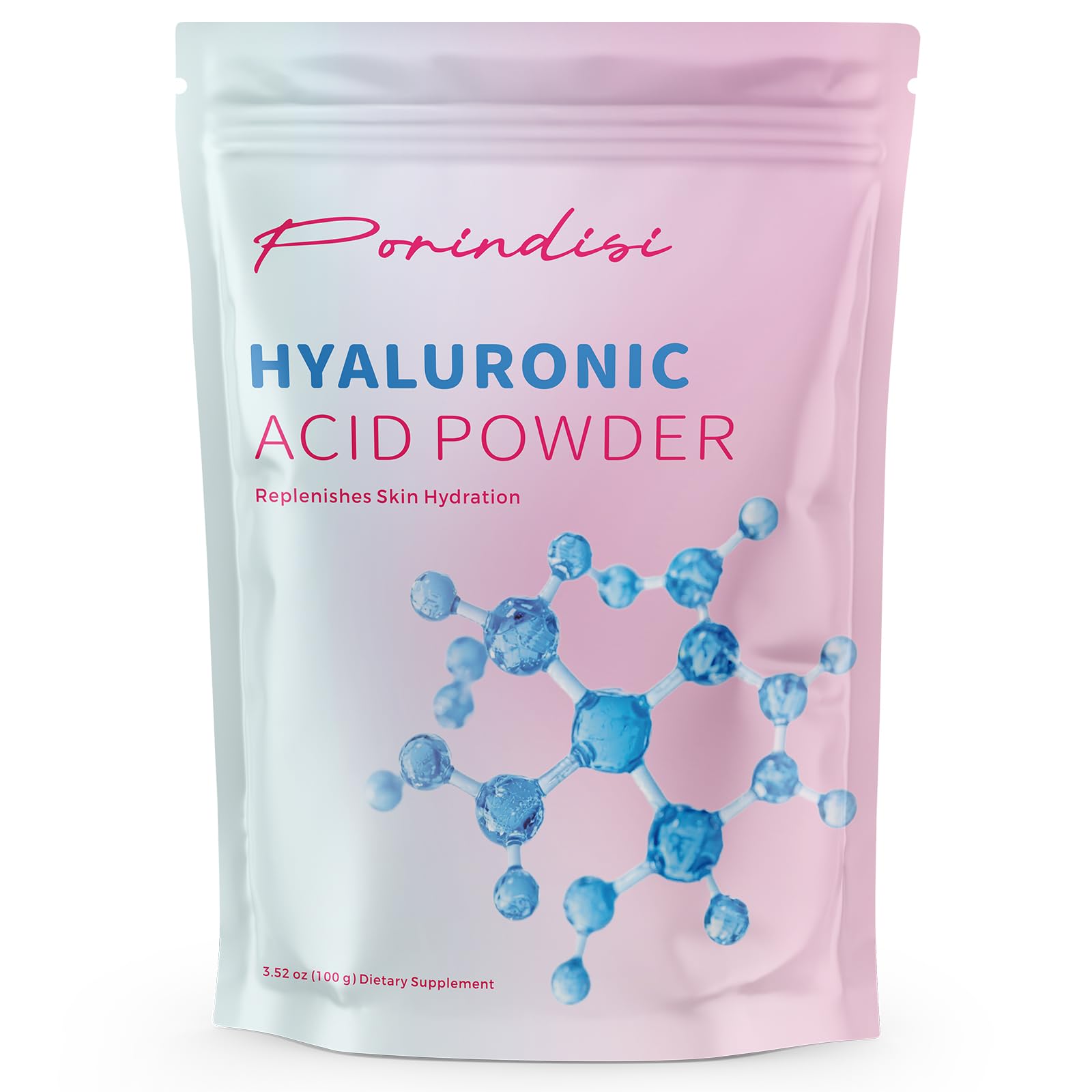 Pure hyaluronic acid powder - front view