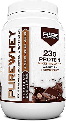 Chocolate whey protein shake prepared for pre or post workout