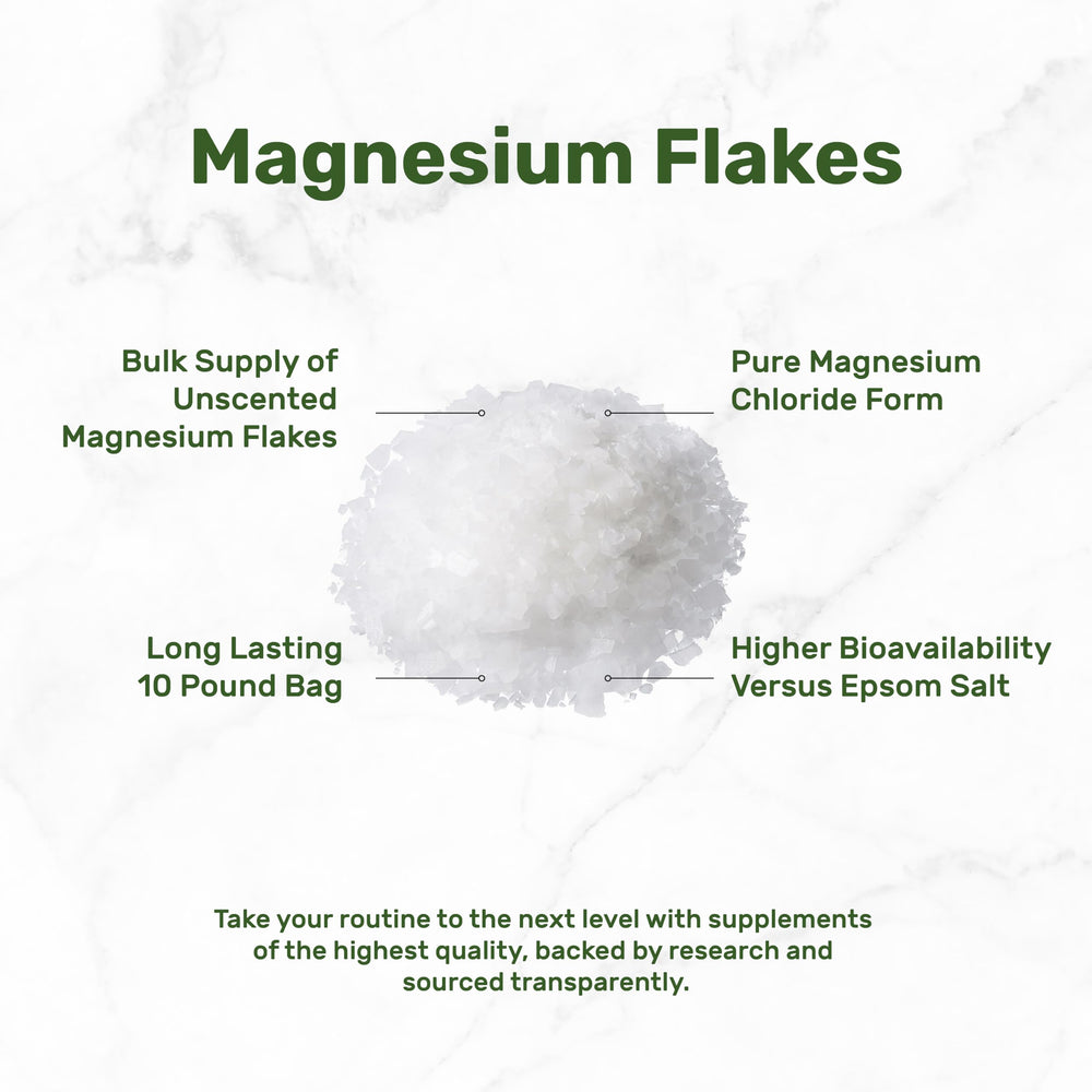 Close-up of magnesium chloride flakes for baths
