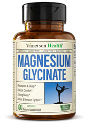 Bottle of Pure Magnesium Glycinate 200mg capsules front view