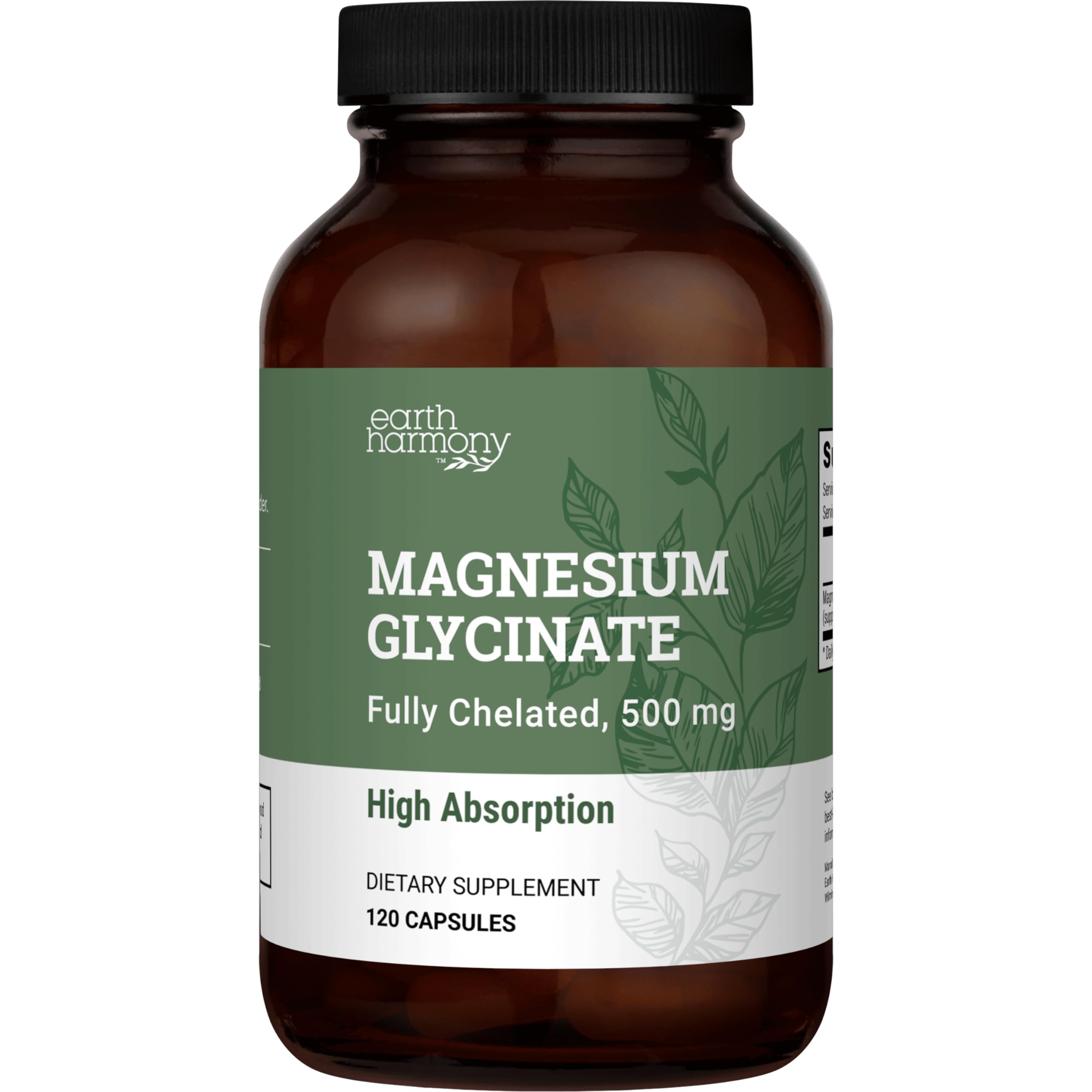 Bottle of Pure Magnesium Glycinate 500mg capsules