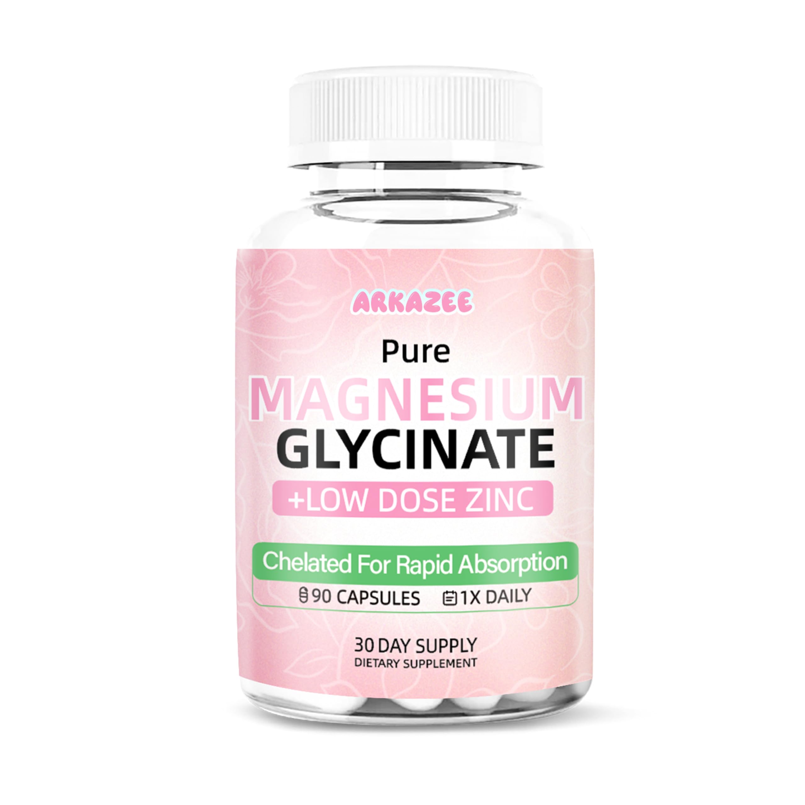 Hero image: bottle of Pure Magnesium Glycinate with Zinc – 90 capsules