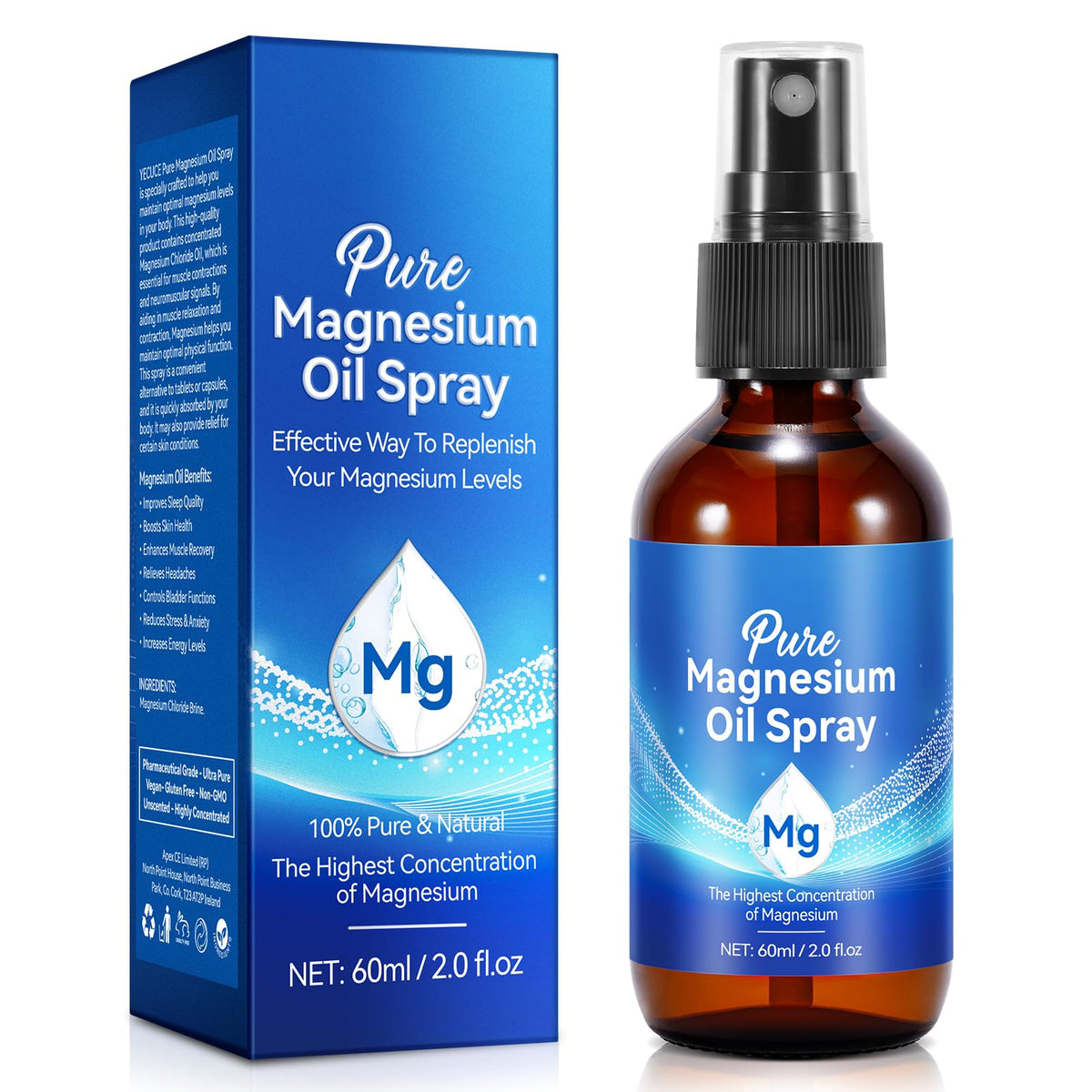 Pure Magnesium Oil Spray bottle close-up
