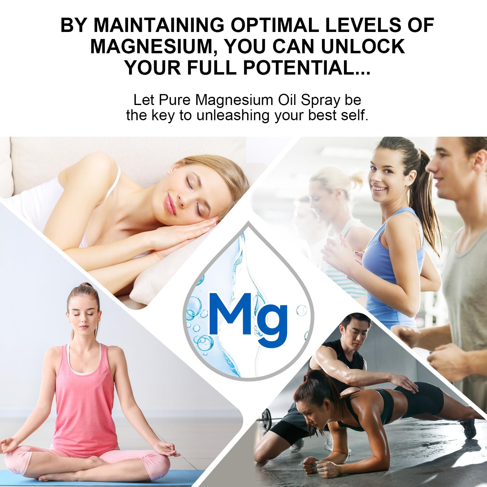 Ingredients of Pure Magnesium Oil Spray showing natural minerals