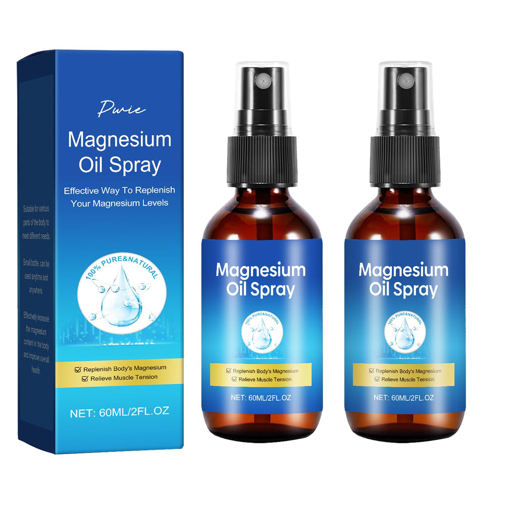 Pure magnesium oil spray bottle (60ml), leak-proof, 2-pack