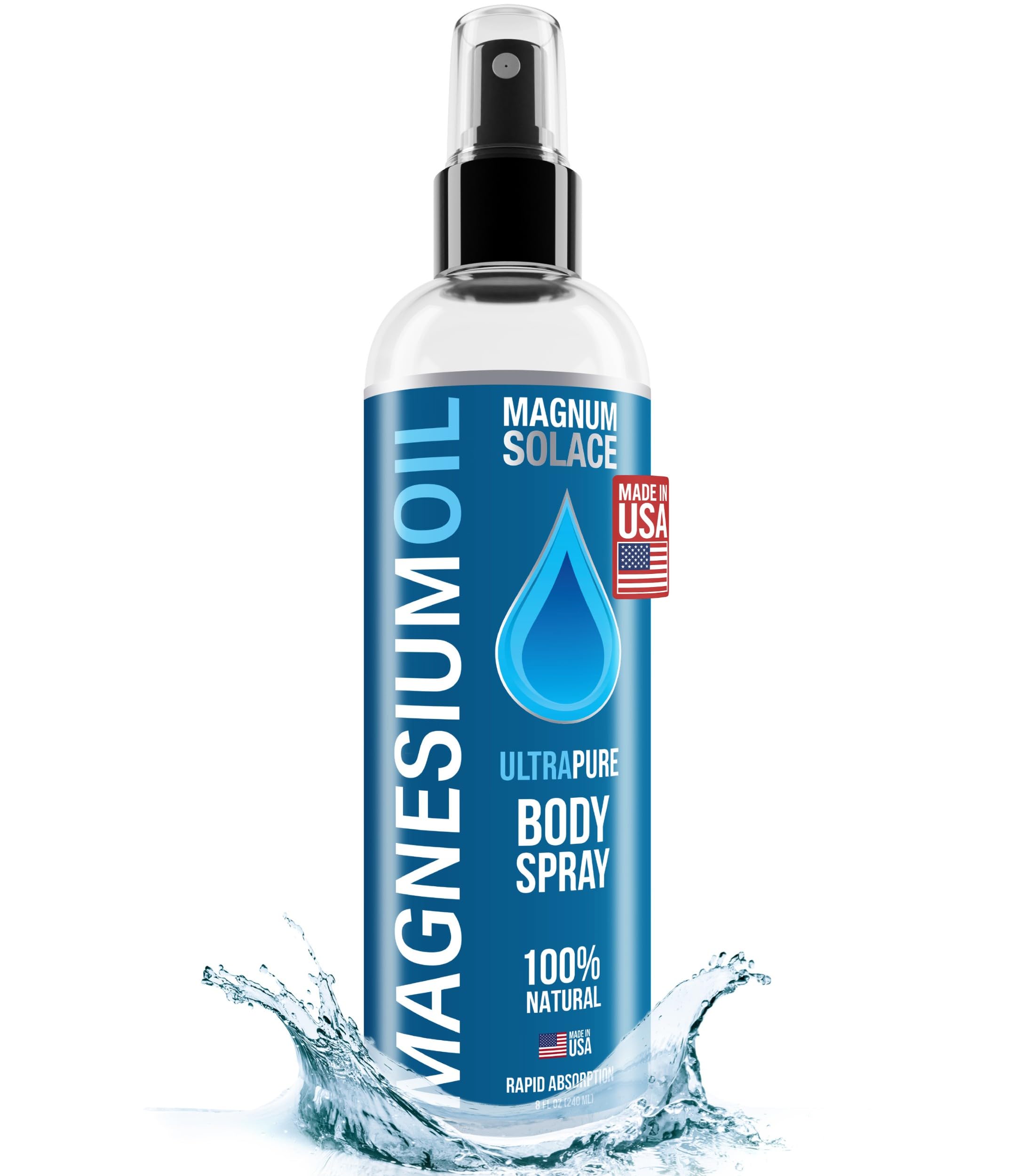 Pure magnesium oil spray bottle, sea-sourced.