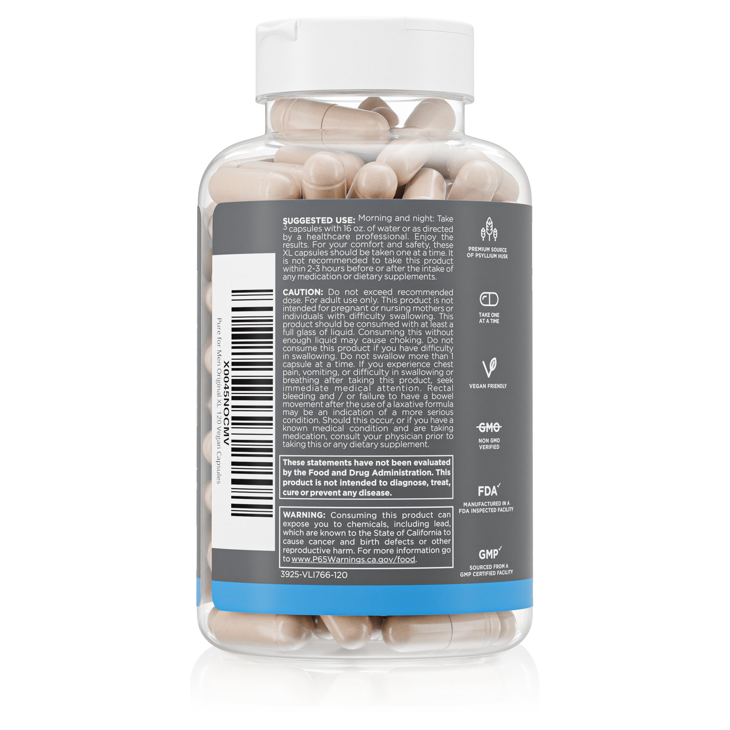 XL vegan fiber capsules close-up