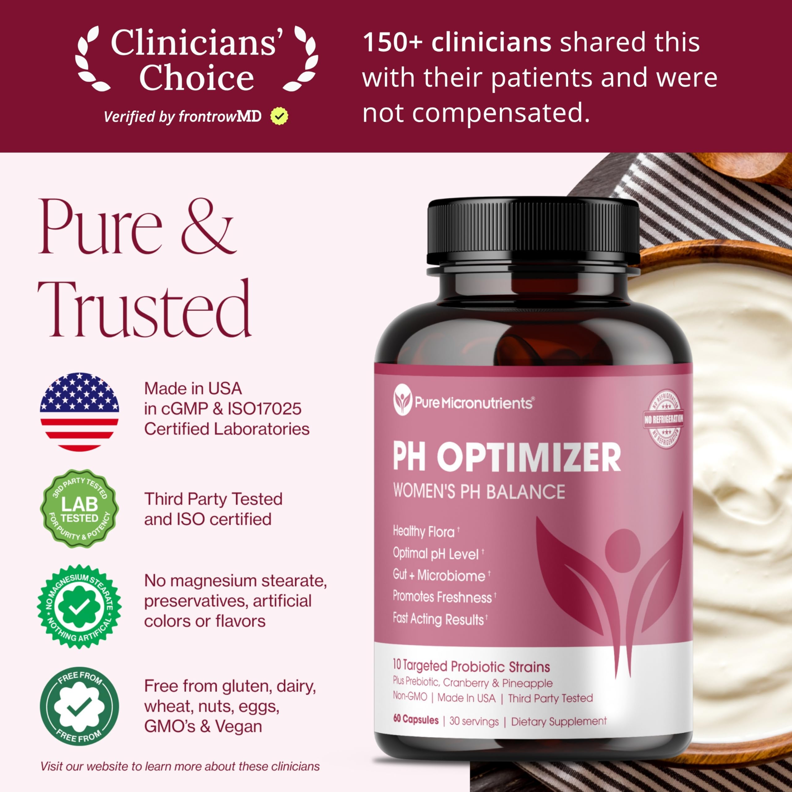 Close-up of product label with key ingredients