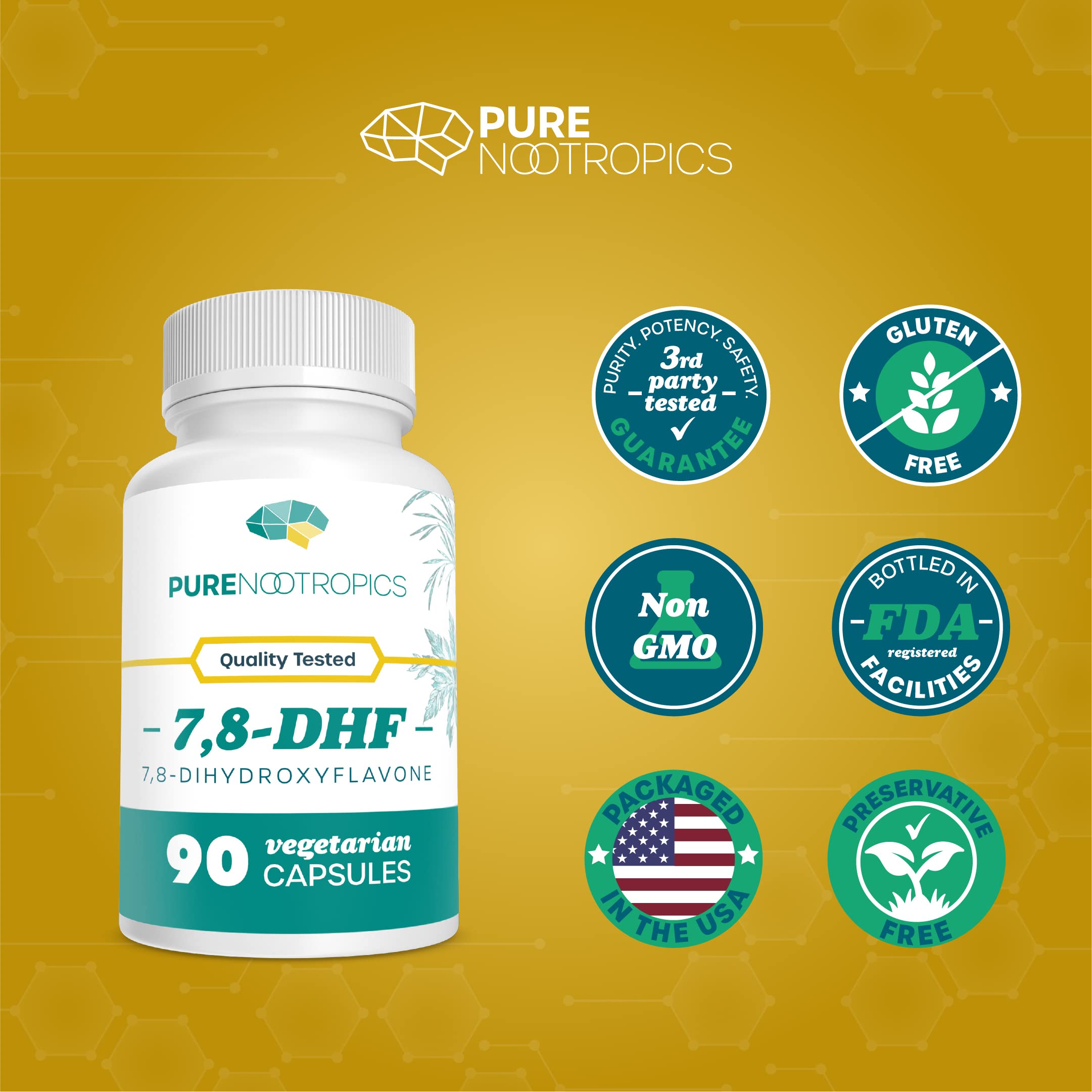 90 vegetarian capsules bottle for 7,8-DHF
