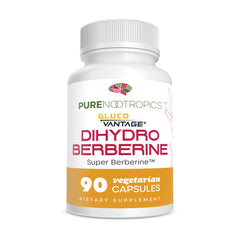 Bottle of Pure Nootropics Dihydroberberine GlucoVantage 100 mg 90 capsules