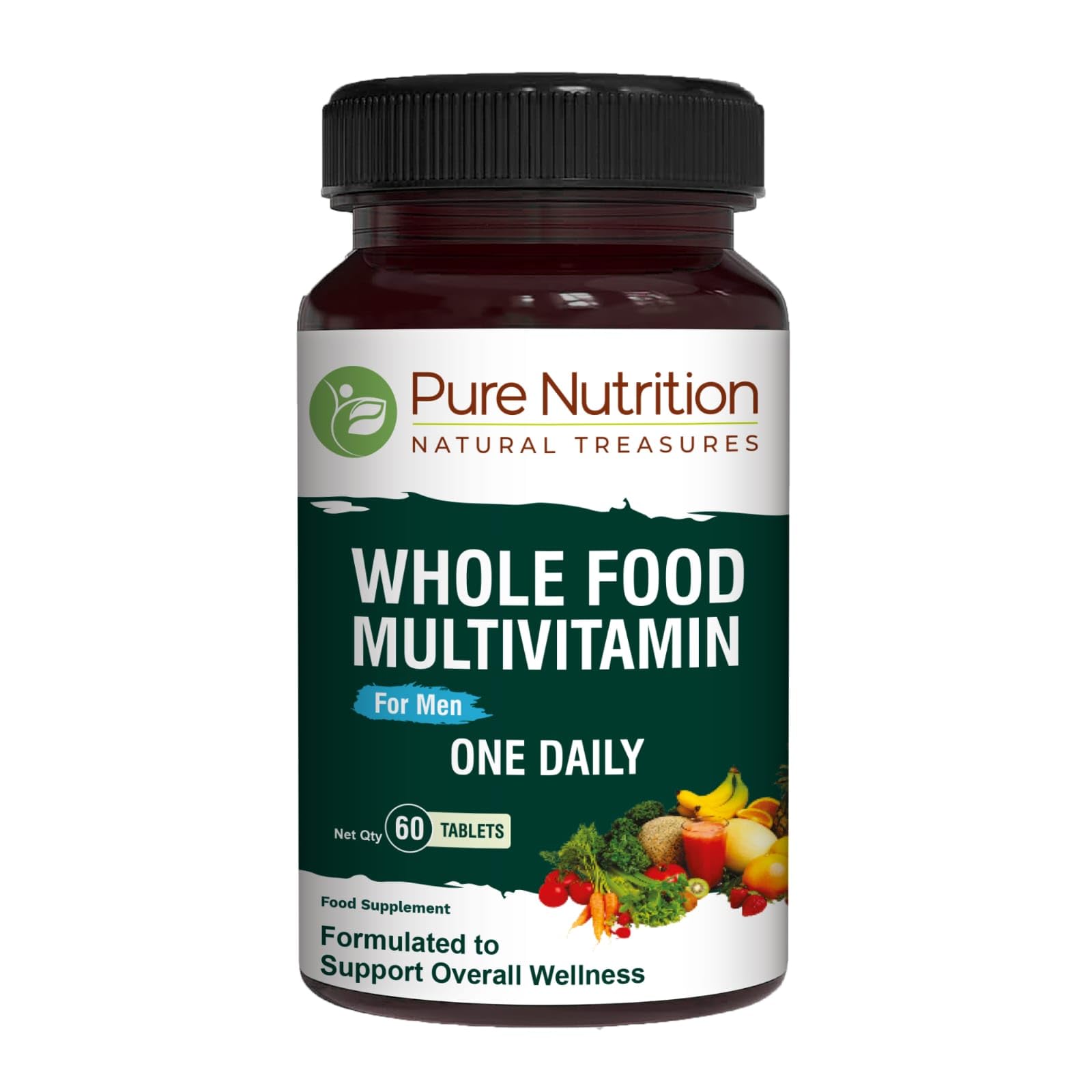 Pure Nutrition Men's Whole Food Multivitamin bottle – front view