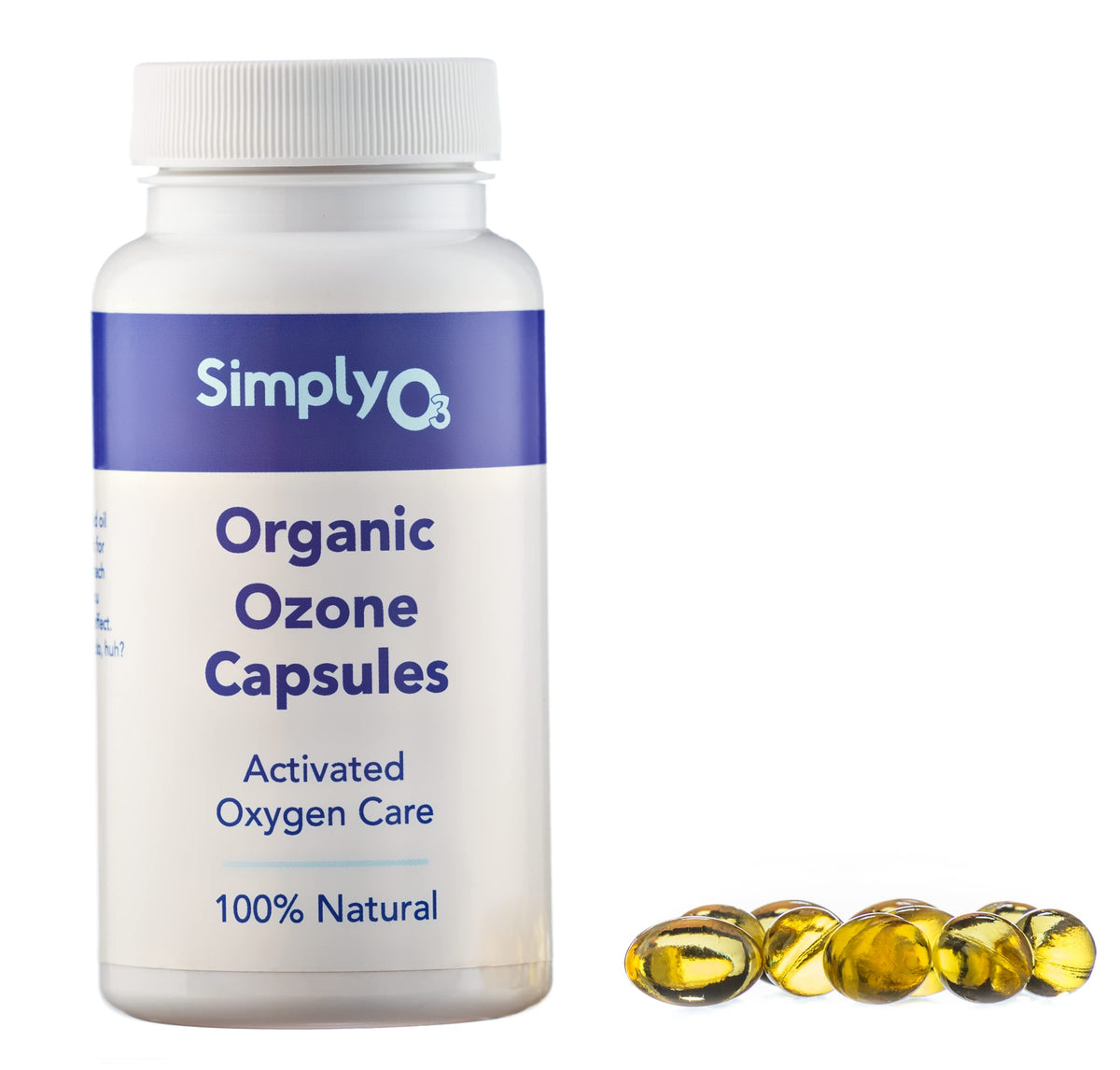 Bottle of Pure Organic Ozonated Olive Oil Capsules 120 count