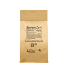 Back label showing ingredients and nutrition information for Pure Original BCAA Powder 1lb