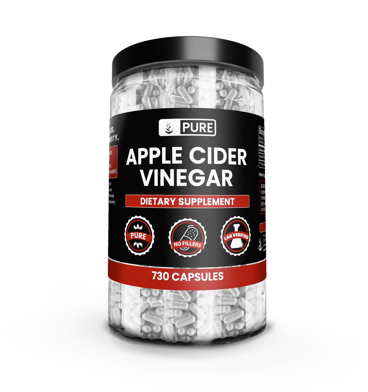 PURE ORIGINAL INGREDIENTS, cápsulas de vinagre de sidra de manzana, consumo cómodo diario.
