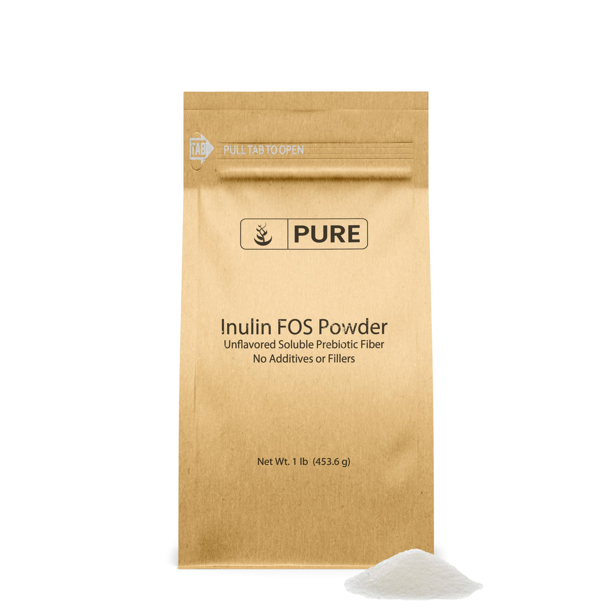 Front view of Pure Original Ingredients Inulin FOS Powder 1 lb