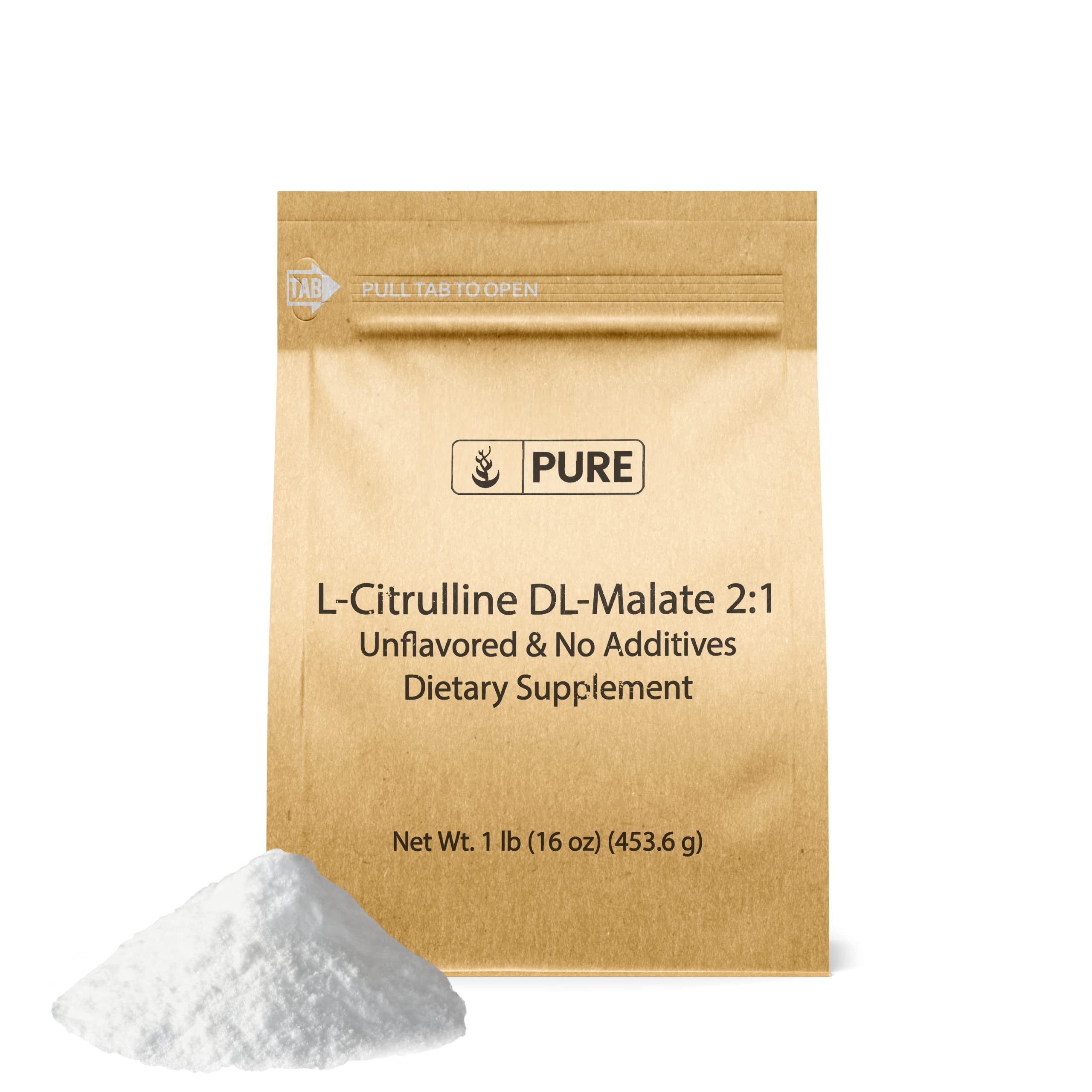 Pure Original Ingredients L-Citrulline DL-Malate powder jar shows purity for daily use