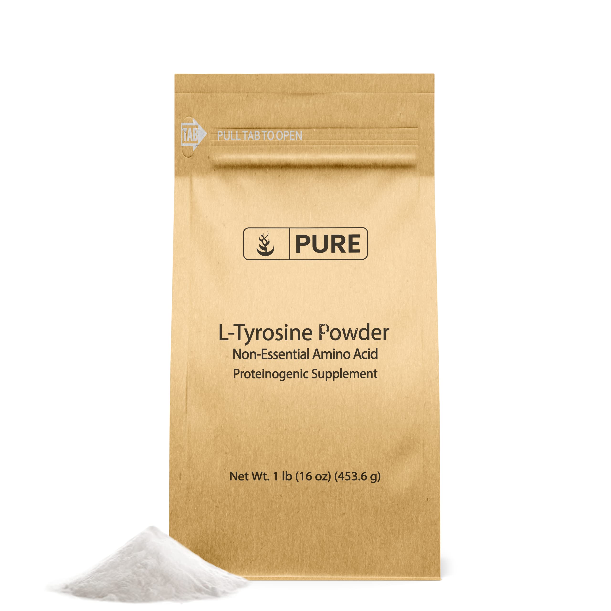 Front view of Pure Original Ingredients L-Tyrosine Powder 1lb container