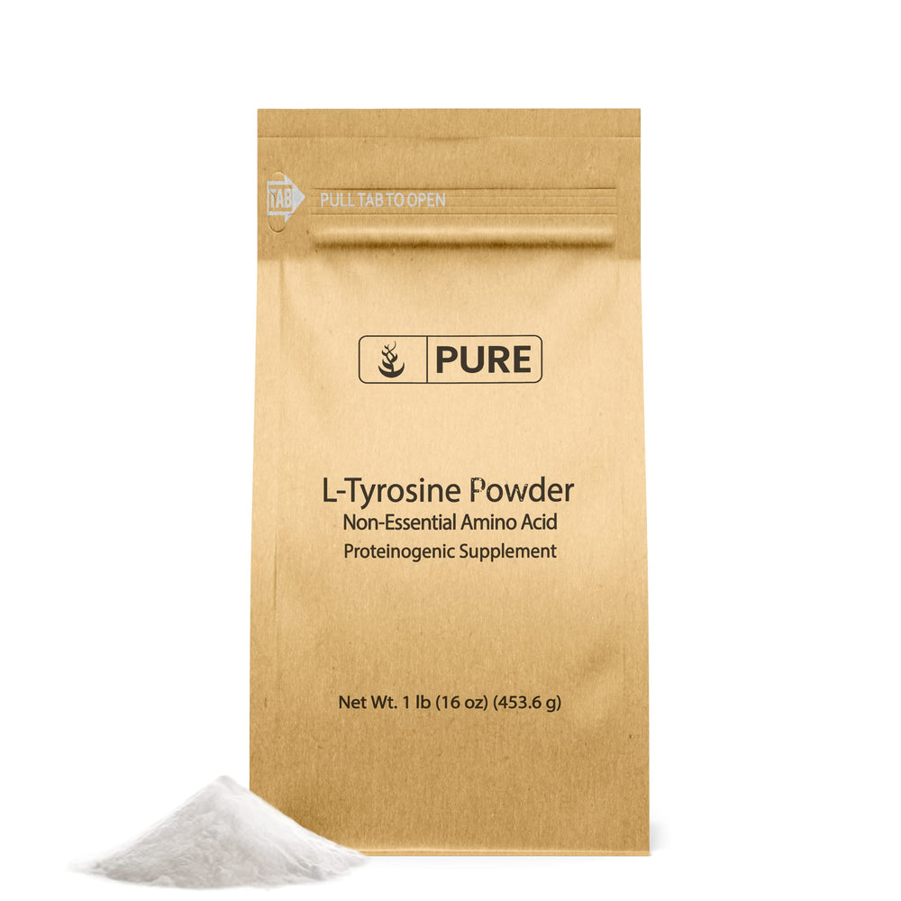 Front view of Pure Original Ingredients L-Tyrosine Powder 1lb container