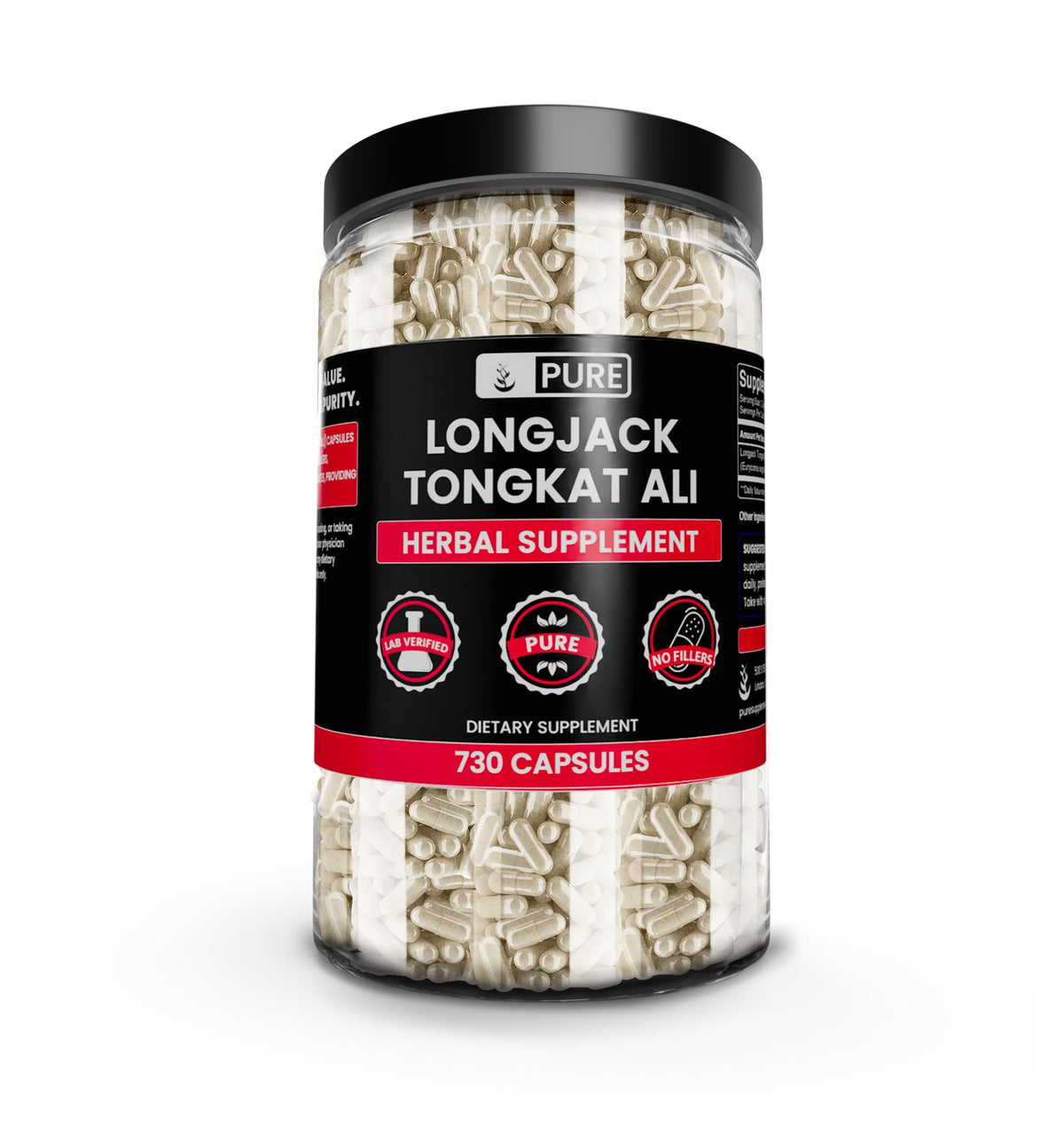 Longjack Tongkat Ali capsules bottle - 730 count