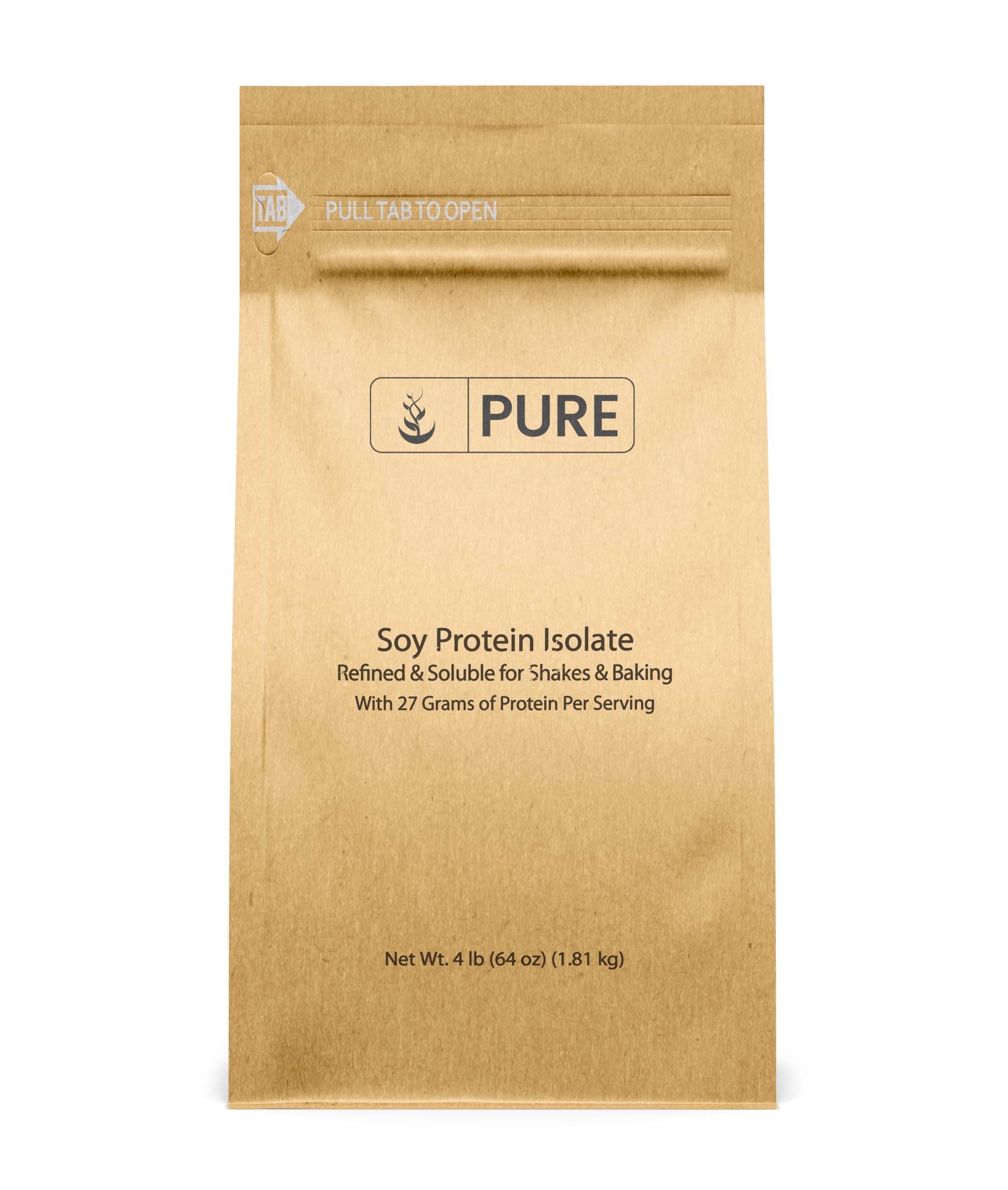 PURE ORIGINAL INGREDIENTS Soy Protein Isolate bag front, ideal for clean shakes.