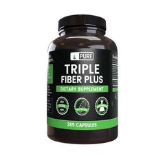Bottle of Triple Fiber capsules with pure original ingredients
