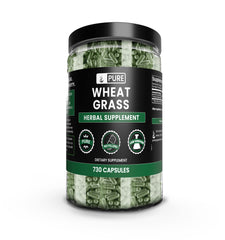 Bottle of Pure Original Ingredients Wheat Grass capsules with 730 capsules