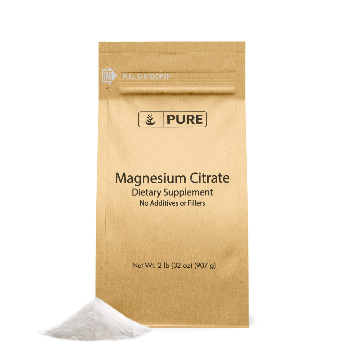 Pure Original Magnesium Citrate Powder 2 lb front view