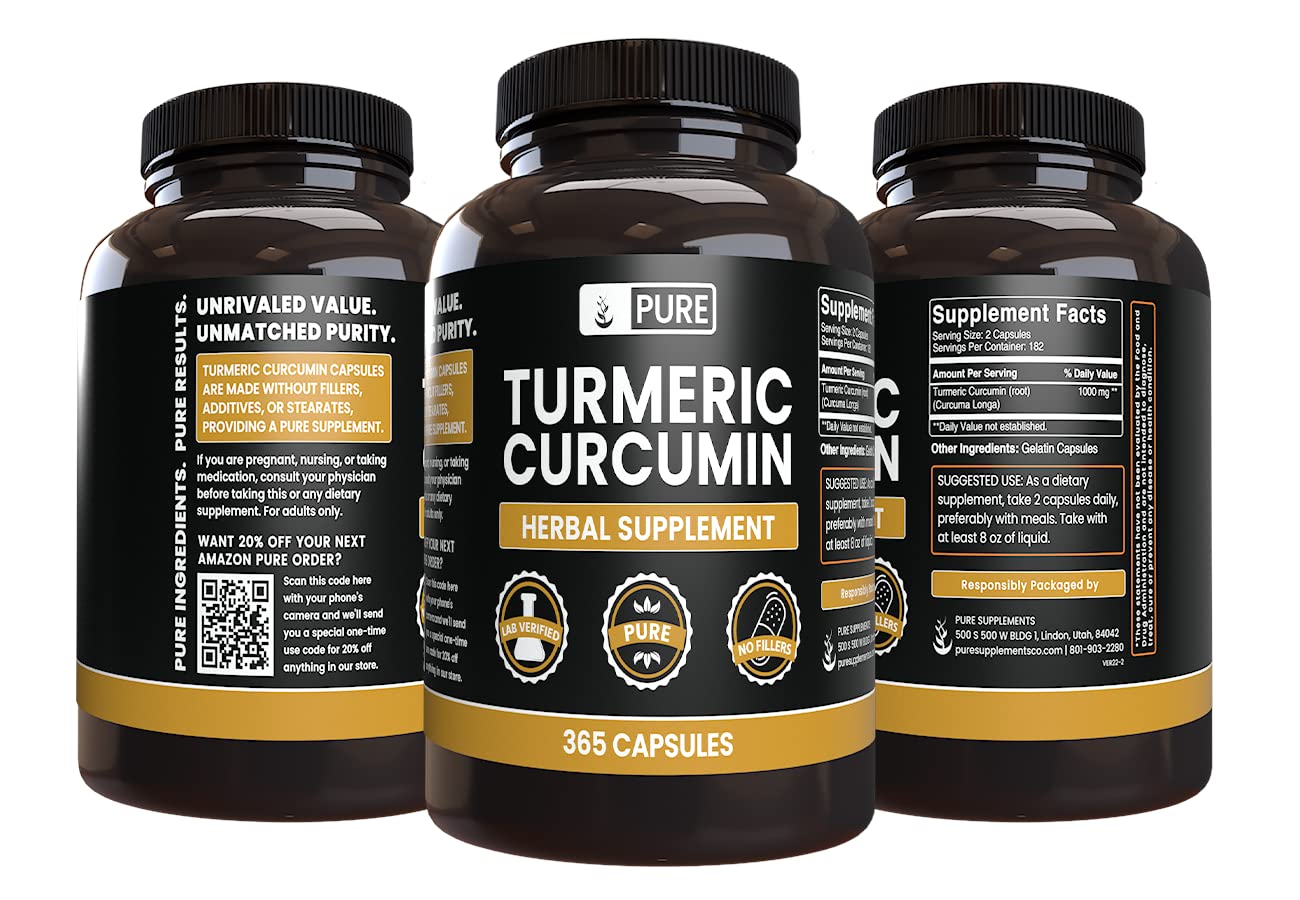 Lab verification seal on turmeric curcumin supplement