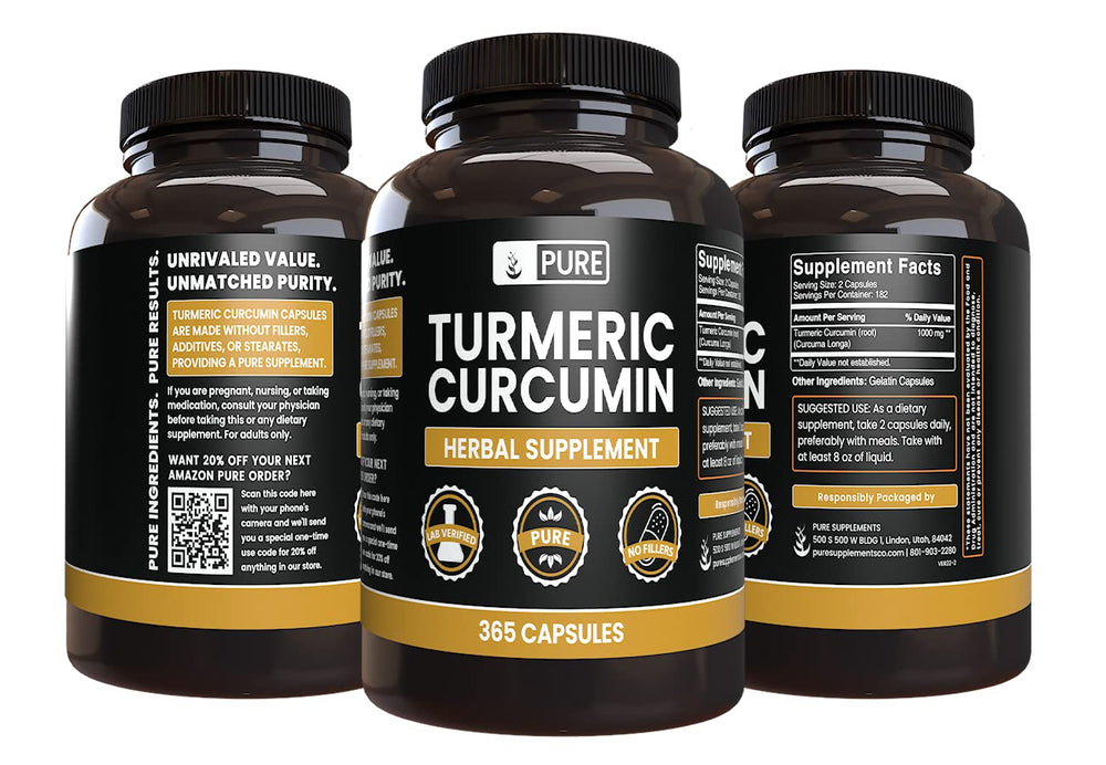 Lab verification seal on turmeric curcumin supplement