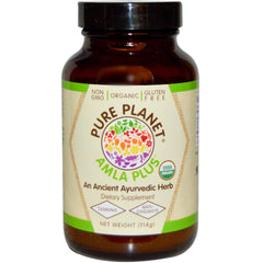 Front view of Pure Planet Organic Amla-C Plus Powder 114 g jar
