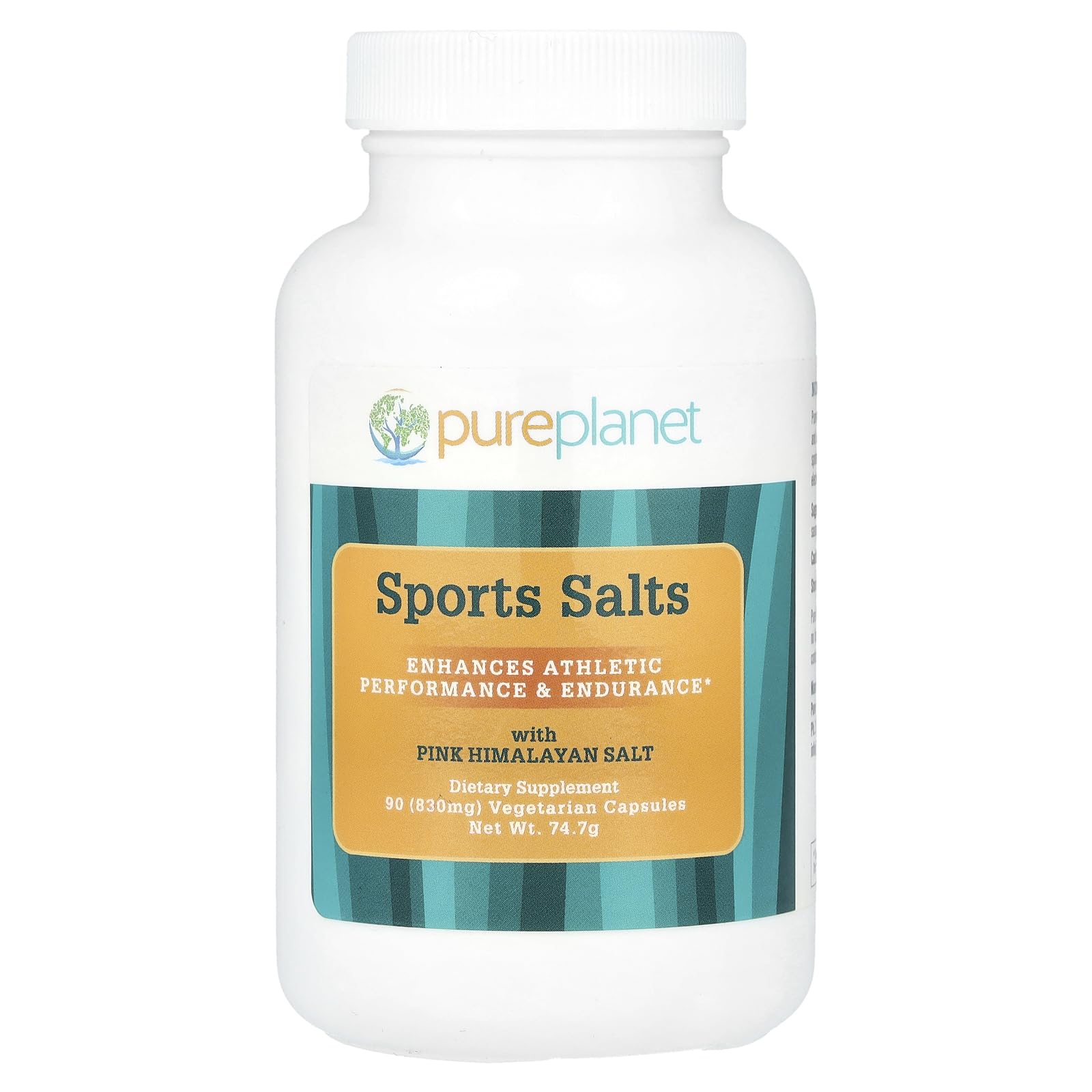 Bottle containing PURE PLANET Sports Salts capsules