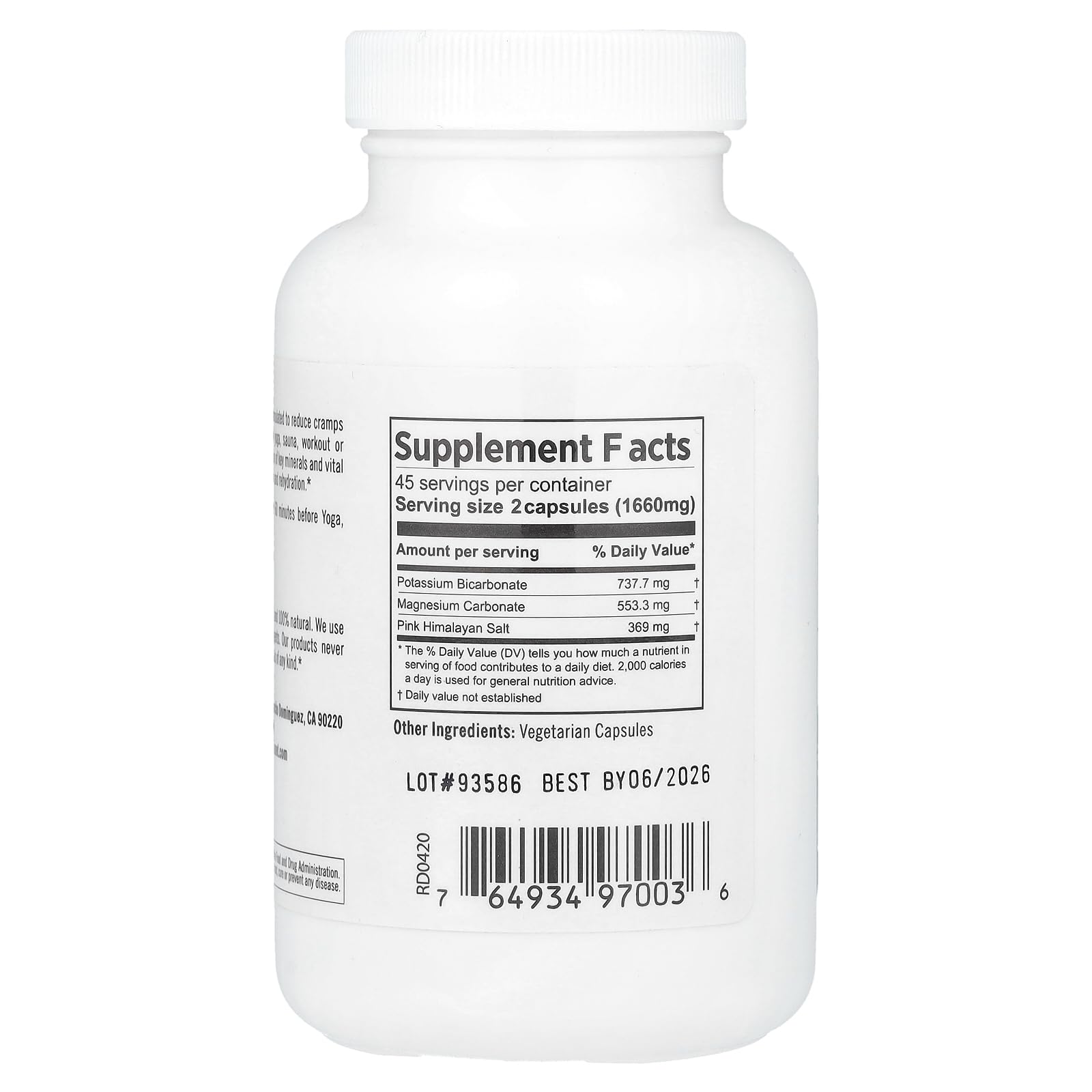 Close-up of PURE PLANET Sports Salts label