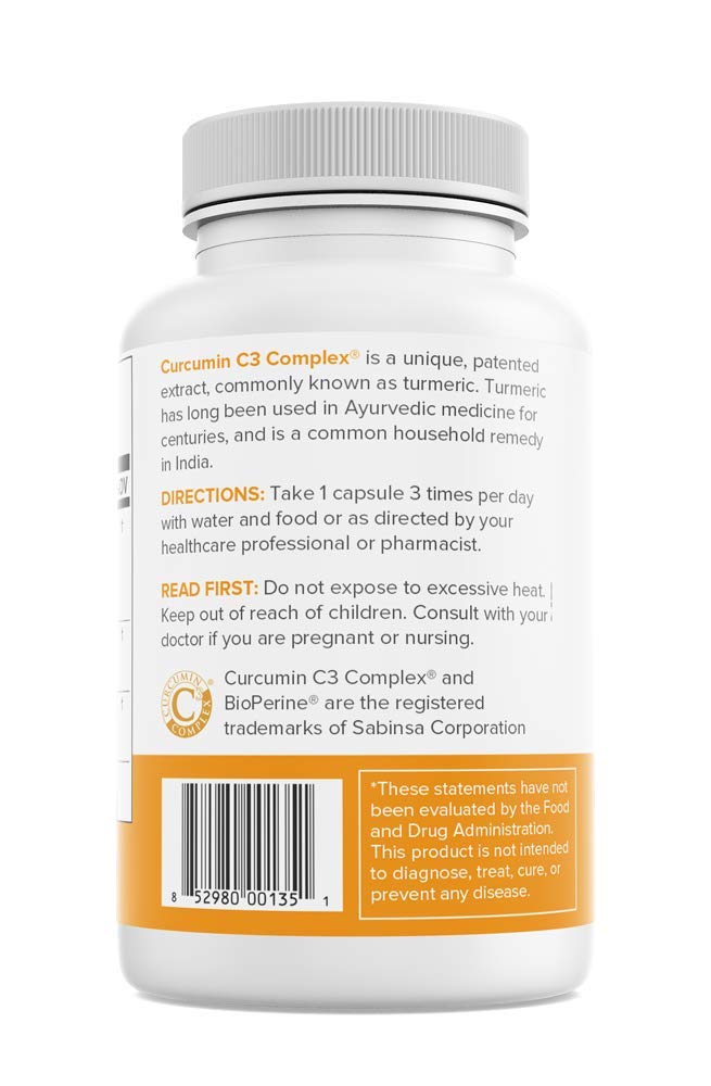Pure Prescriptions Turmeric Curcumin capsules - vegan, 1500 mg potency
