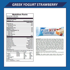 Pure Protein bar strawberry Greek yogurt nutrition facts highlight high protein