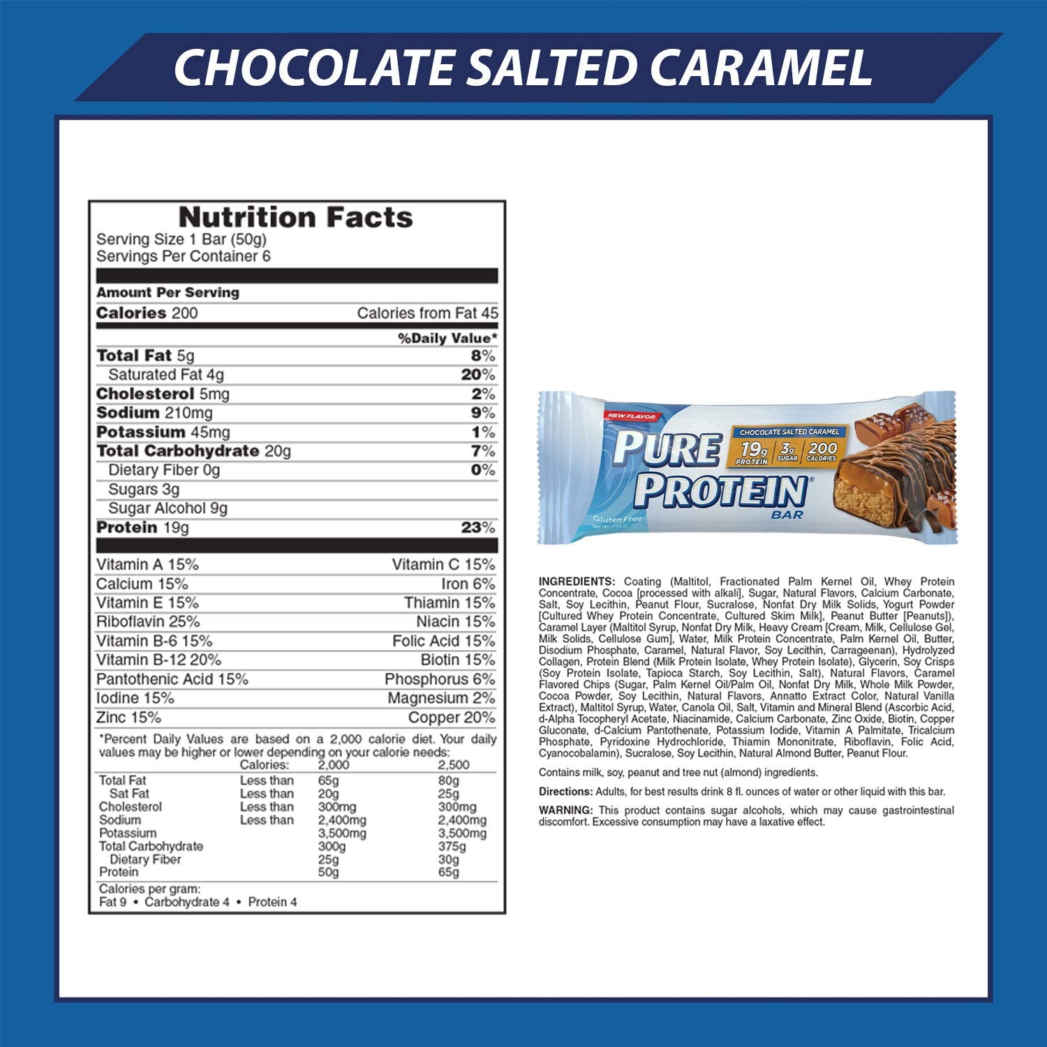 On-the-go energy snack: Pure Protein Bars Chocolate Salted Caramel