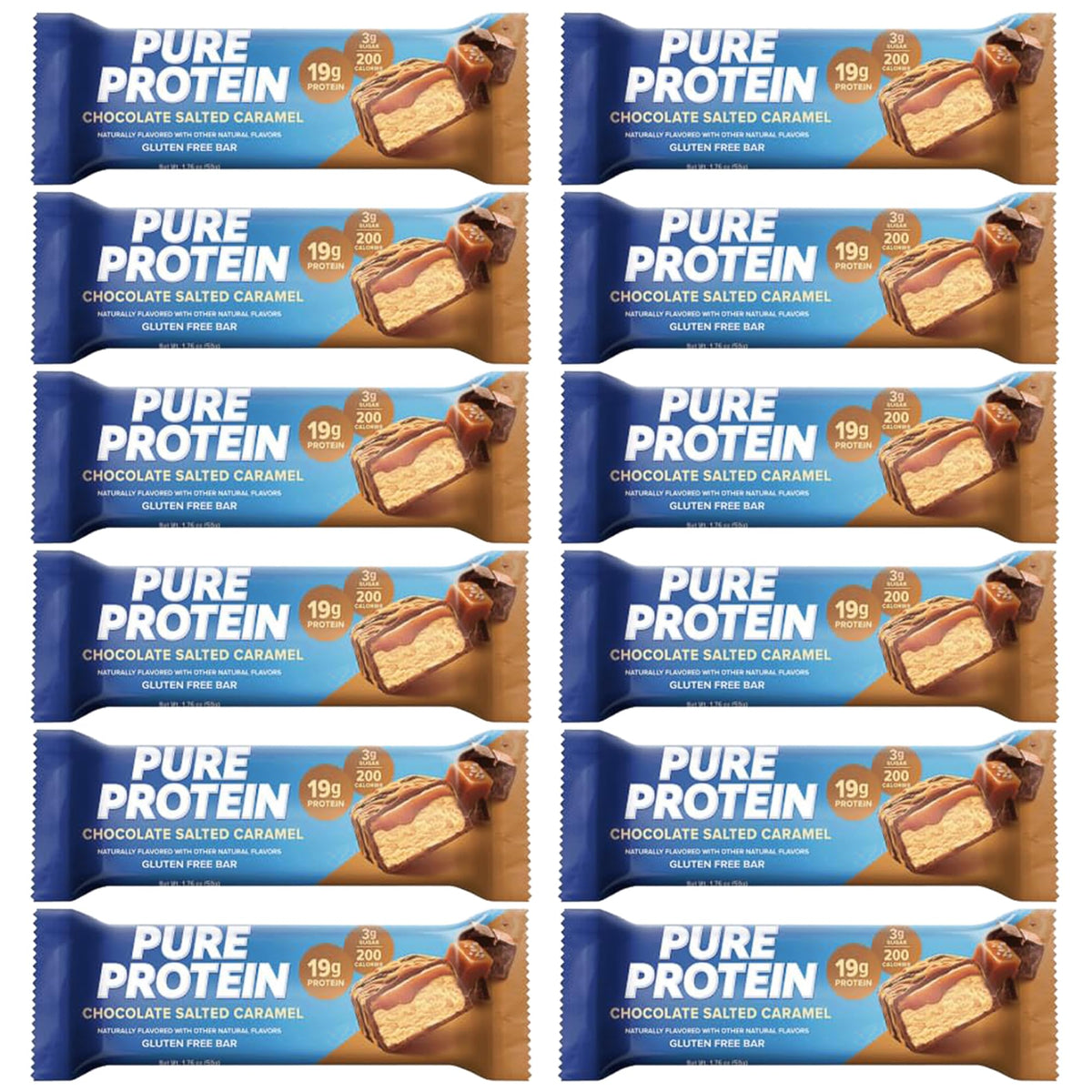 Pure Protein Bars Salted Chocolate Caramel 1.75 oz 12-count - front view
