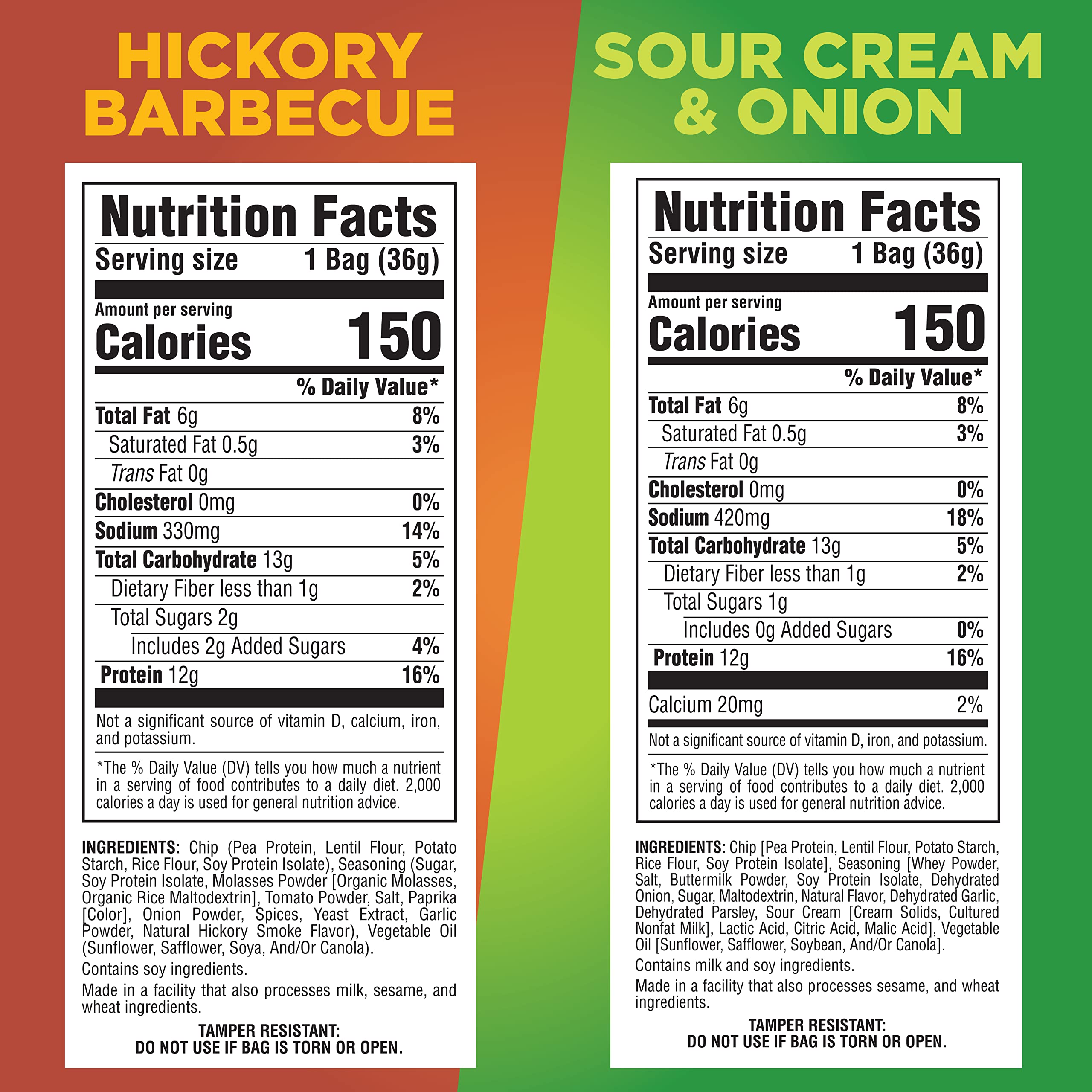 Pure Protein Popped Crisps Hickory Barbecue bag highlights bold flavor and 12g protein per serving.