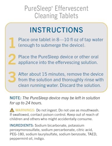 PureSleep Anti-Snoring Mouthpiece soaking clean with tablets