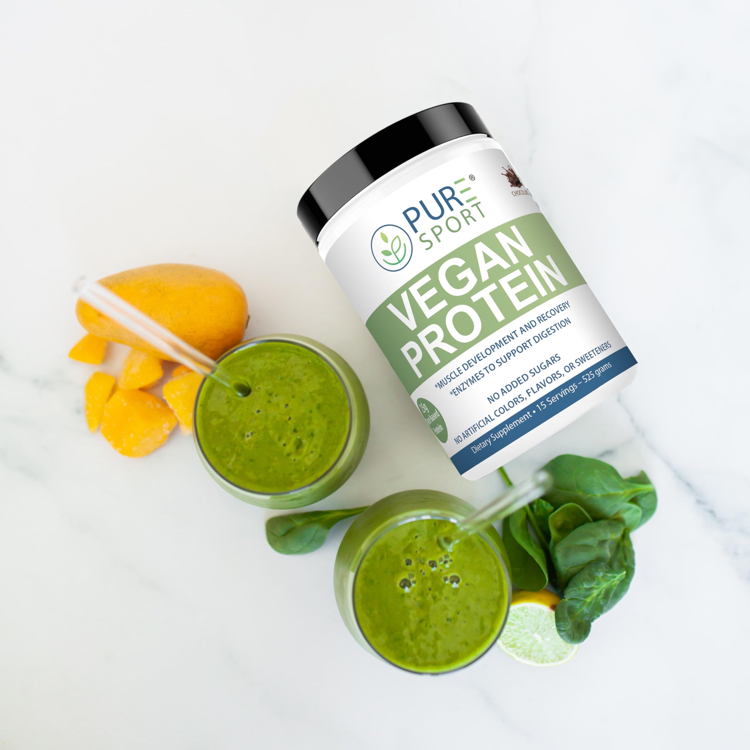 PURE Sport Vegan Protein Chocolate flavor container front