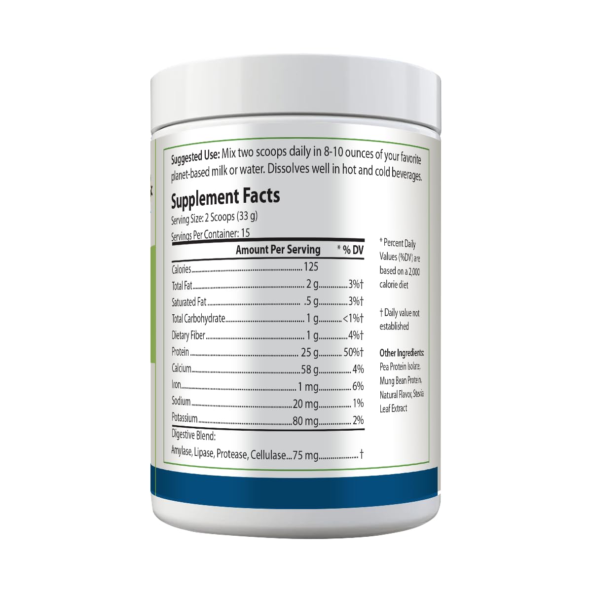 Nutritional facts label for PURE Sport Vegan Protein Vanilla