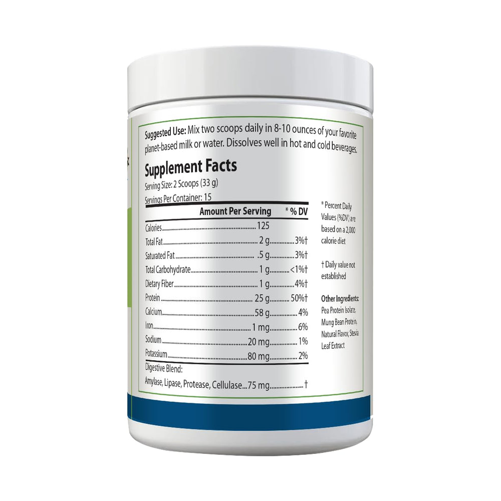 Nutritional facts label for PURE Sport Vegan Protein Vanilla