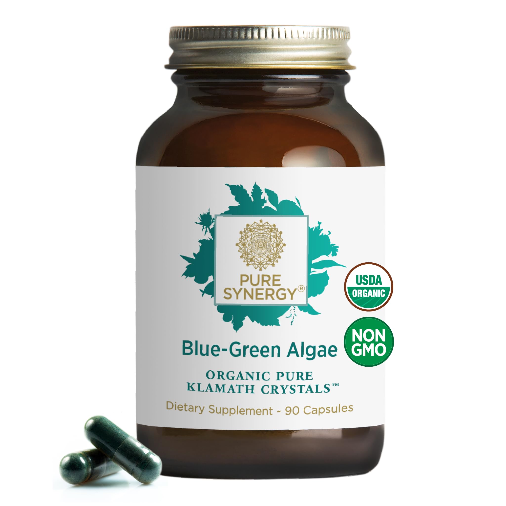 Pure Synergy Blue-Green Algae capsules bottle, 90 count