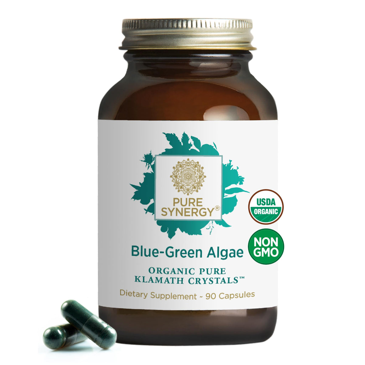Pure Synergy Blue-Green Algae capsules bottle, 90 count