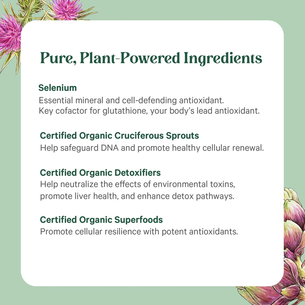 Detox and immune support concept with imagery of DNA protection