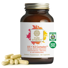 Pure Synergy D3 + K2 Complex bottle – 60 vegan capsules (hero image)